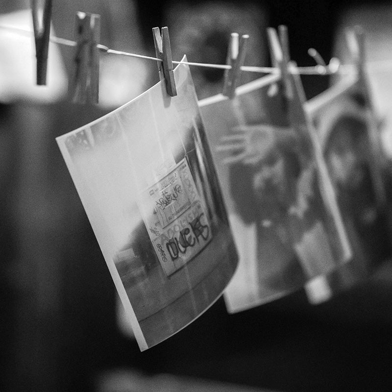 Black and White Hand Printing