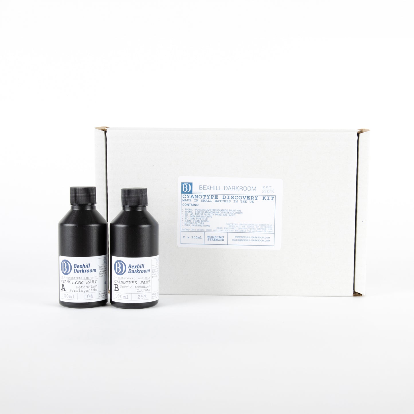 Cyanotype Discovery Kit | Sun Print Kit with Chemistry, Paper & Brush | A5