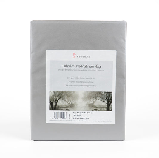 Hahnemühle Platinum Rag 10x8" Fine Art Paper – Platinum & Alternative Process Printing (25 Sheets)