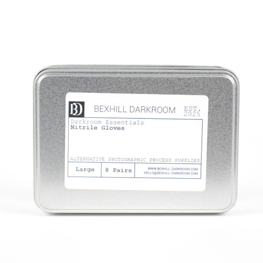 Nitrile Gloves in Reusable Aluminium Tin – Darkroom Essentials (8 Pairs)